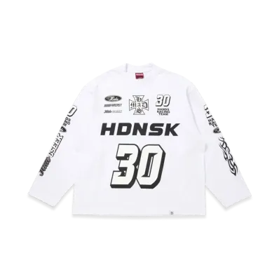 Hide and Seek Racing L/S Tee (Loose Fit) "White"