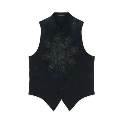Yohji Yamamoto Indra W-Indra Design Vest W/ Collar "Black"