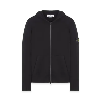 Stone Island 523B6 Geelong Wool Hooded Cardigan Knit - 23FW "Black"