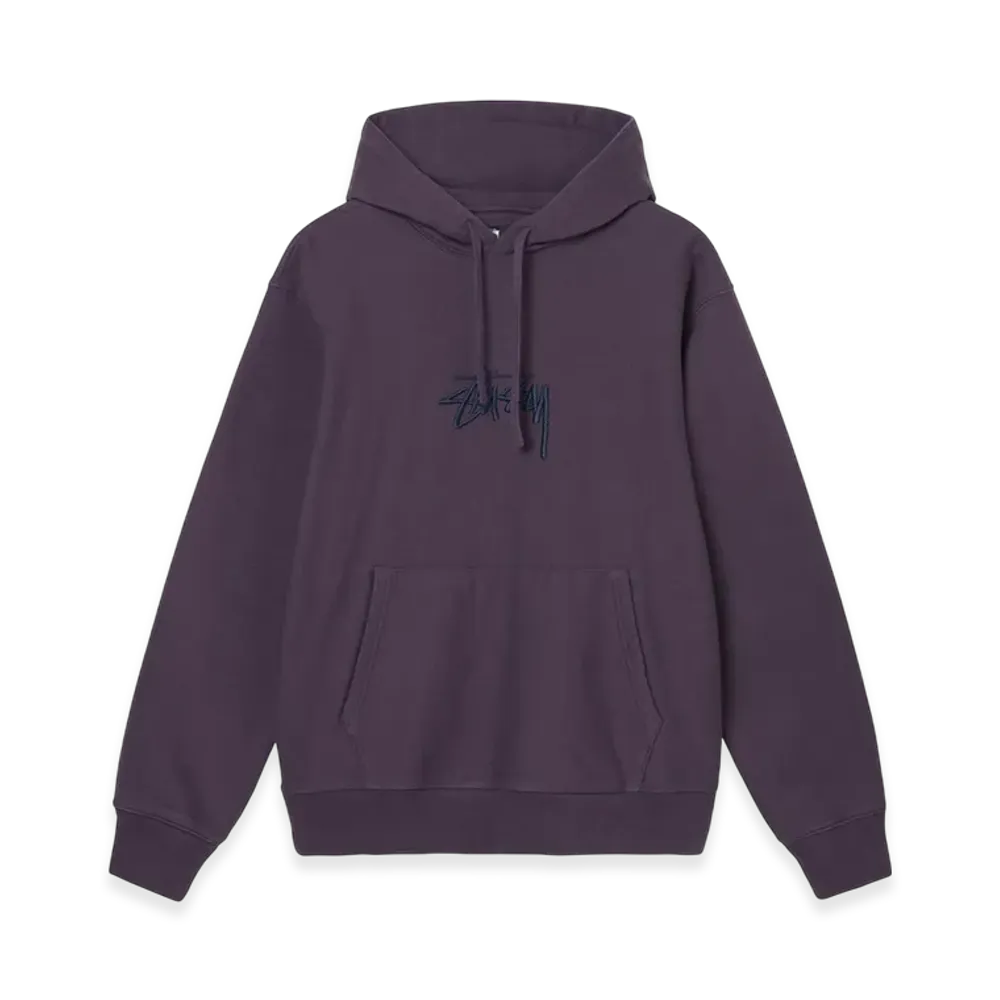 Stussy Stock Logo Embroidered Hood - 21FW "Deep Purple"