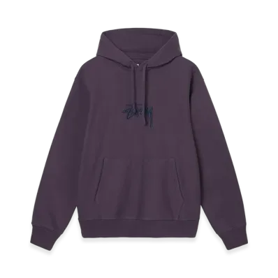 Stussy Stock Logo Embroidered Hood - 21FW "Deep Purple"