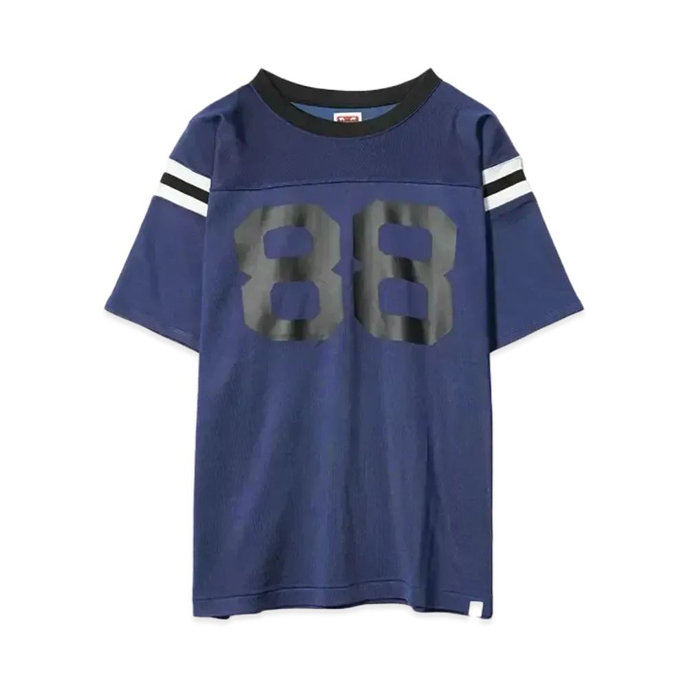 Bedwin & the heartbreakers MASON Ex.S/S PRINTED TEE KELCE "NAVY"