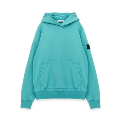 Stone Island Kids Logo Badge Hoodie "Light Blue"