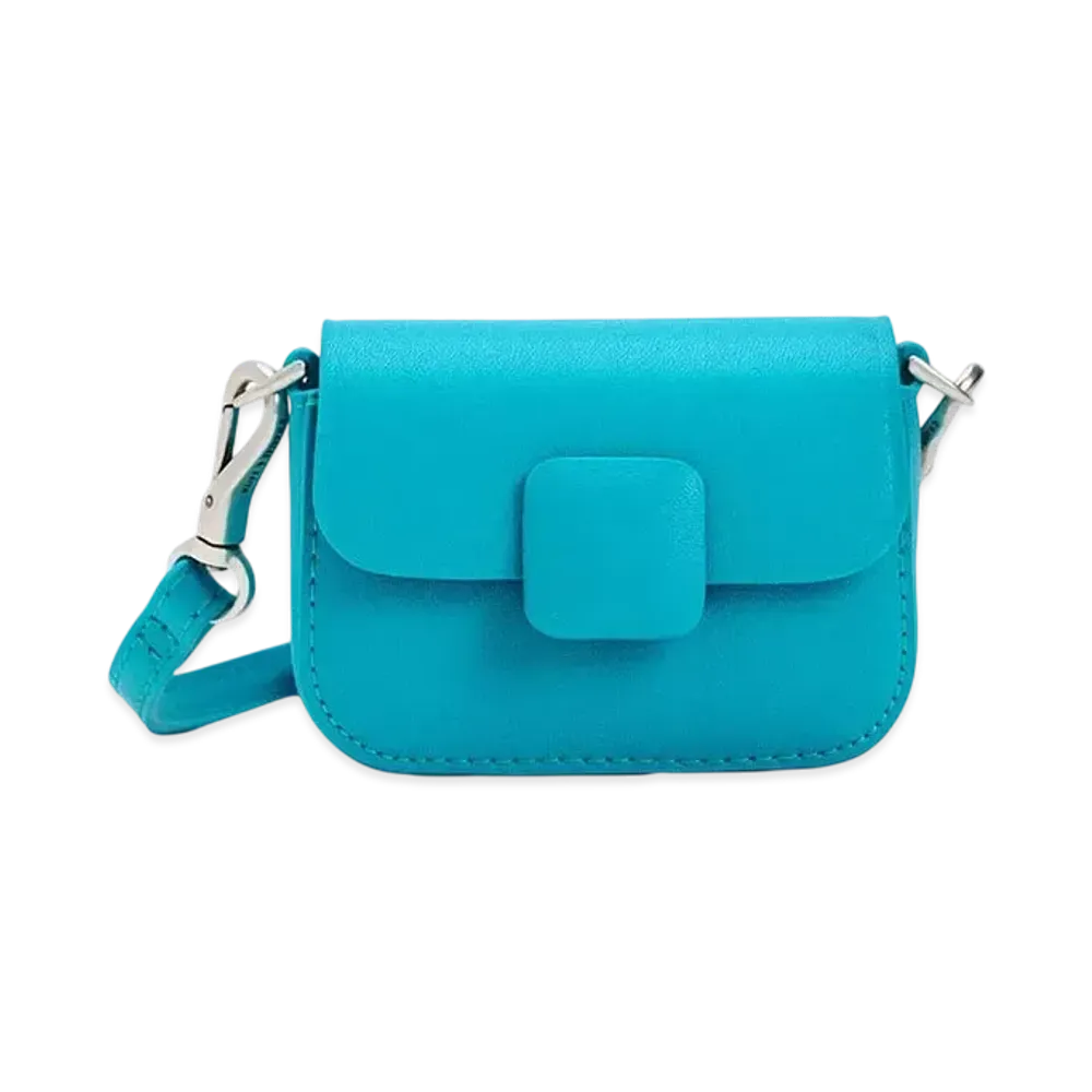 CHARLES & KEITH Mini Core Square Push Lock Bag "Blue"