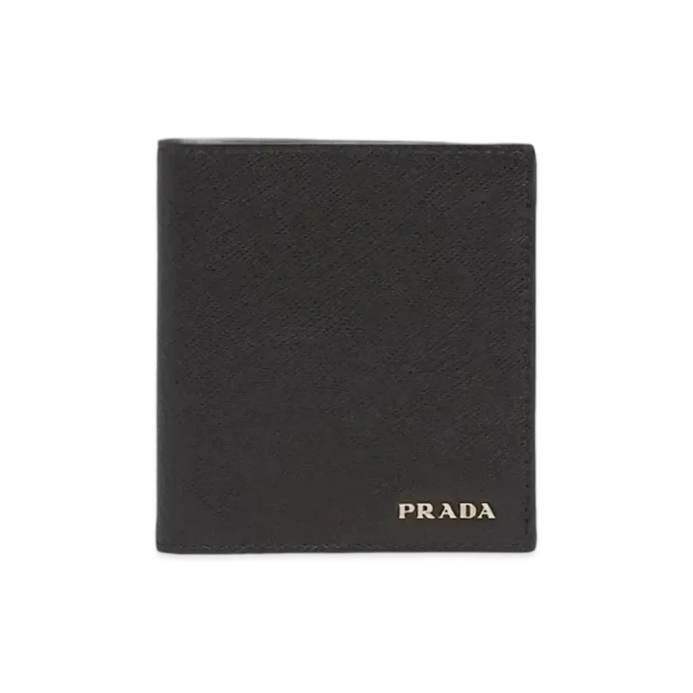 PRADA Saffiano Leather Wallet "Black"