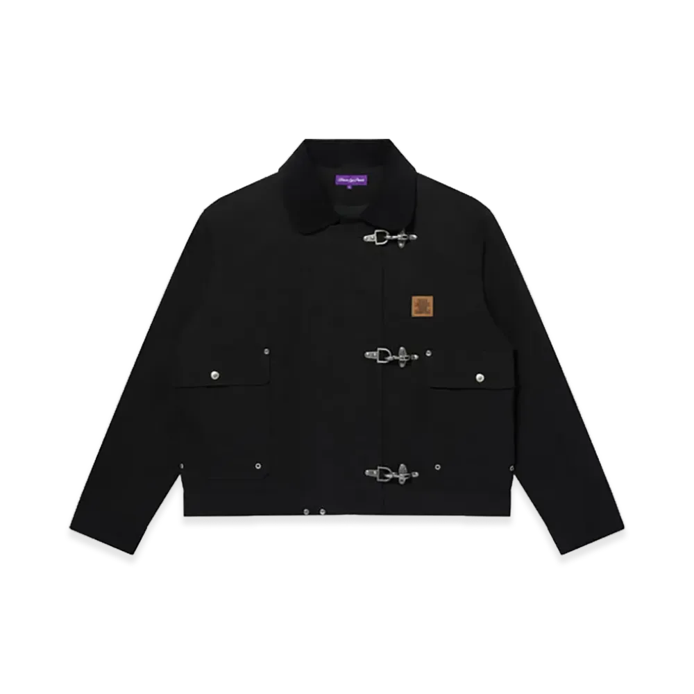 BlackEyePatch OG Leather Patched Fireman Duck Jacket "Black"