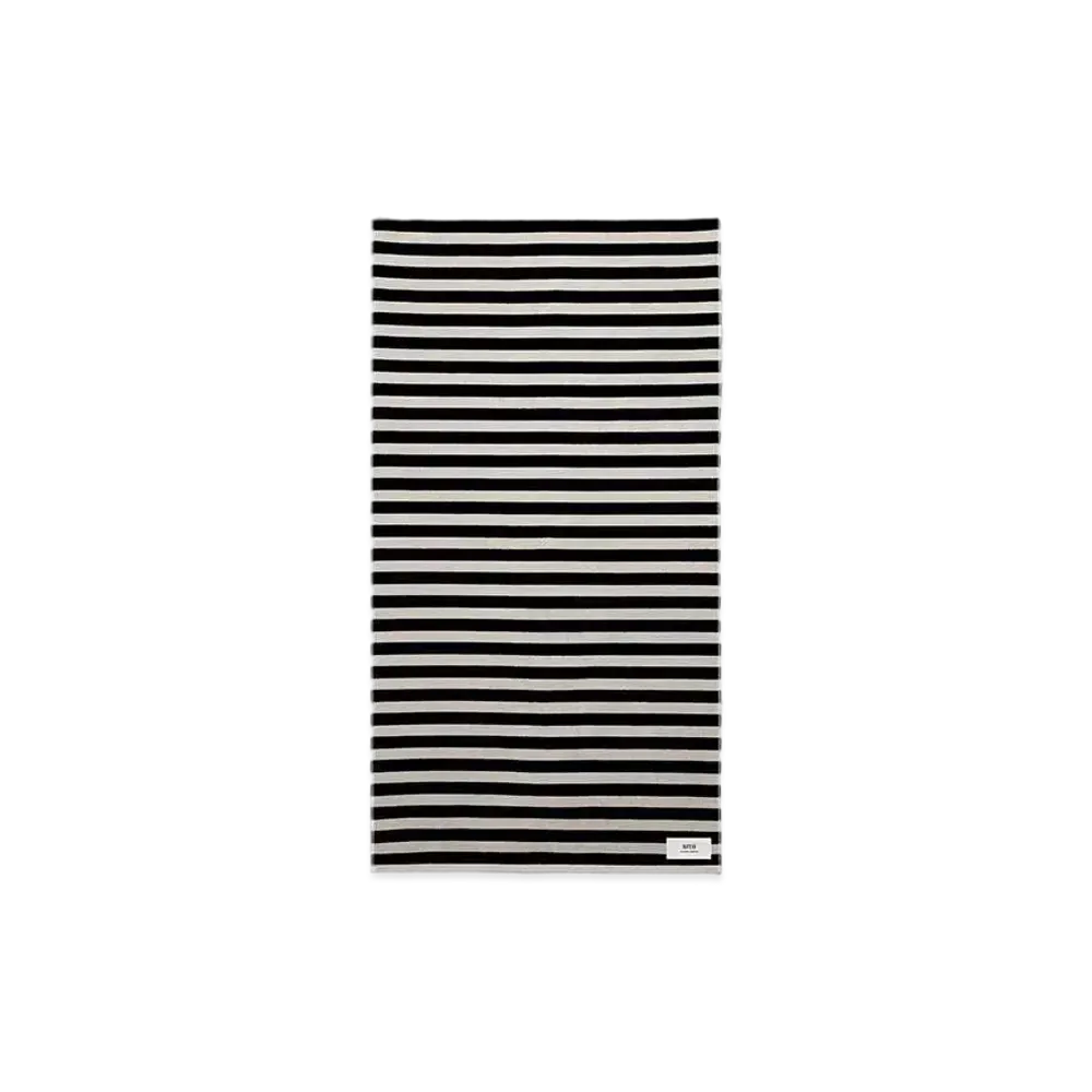 AMI PARIS Striped Beach Towel "Chalk/Black"