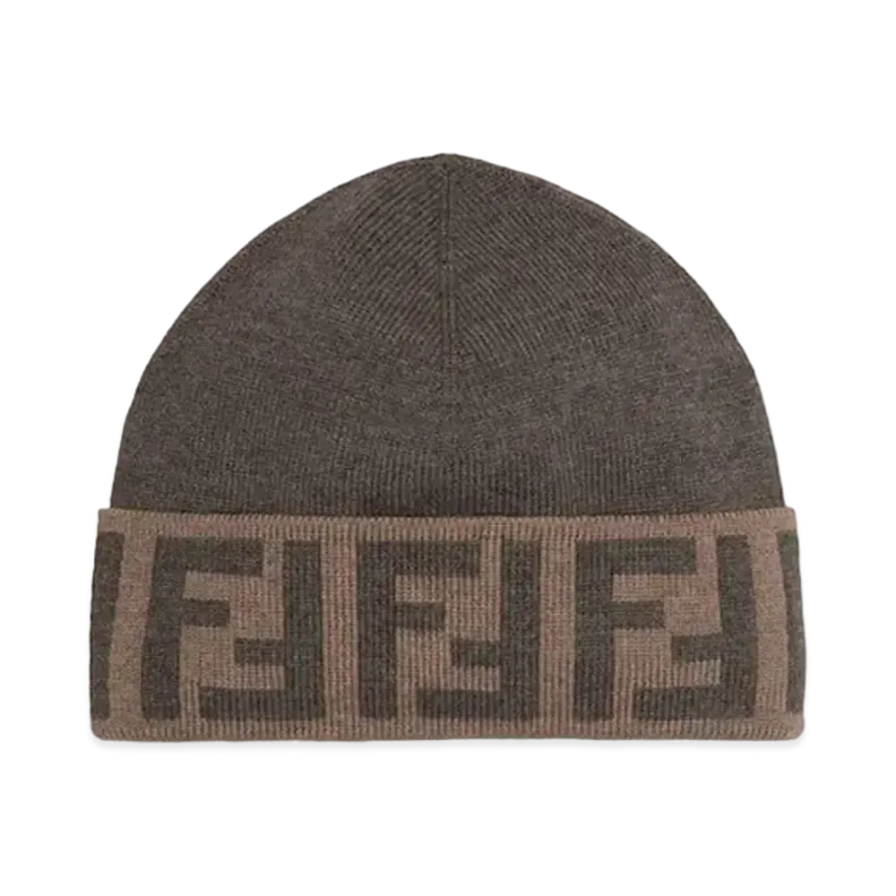 FENDI Beanie Wool Hat "Gray"