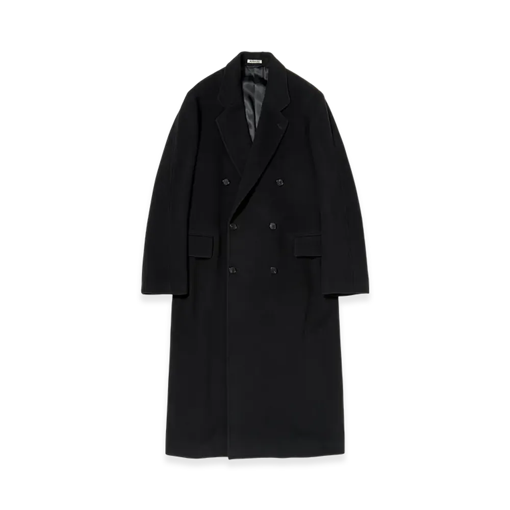 AURALEE Super Fine Wool Mosser Chesterfield Coat "Black"