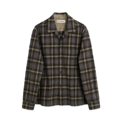 OUR LEGACY Heusen Shirt Check Hairy Flannel "Oyster"