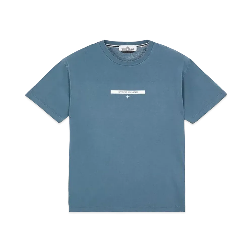 Stone Island 2NS84 COTTON JERSEY, 'MICRO GRAPHICS ONE' PRINT_SLIM FIT "Teal"