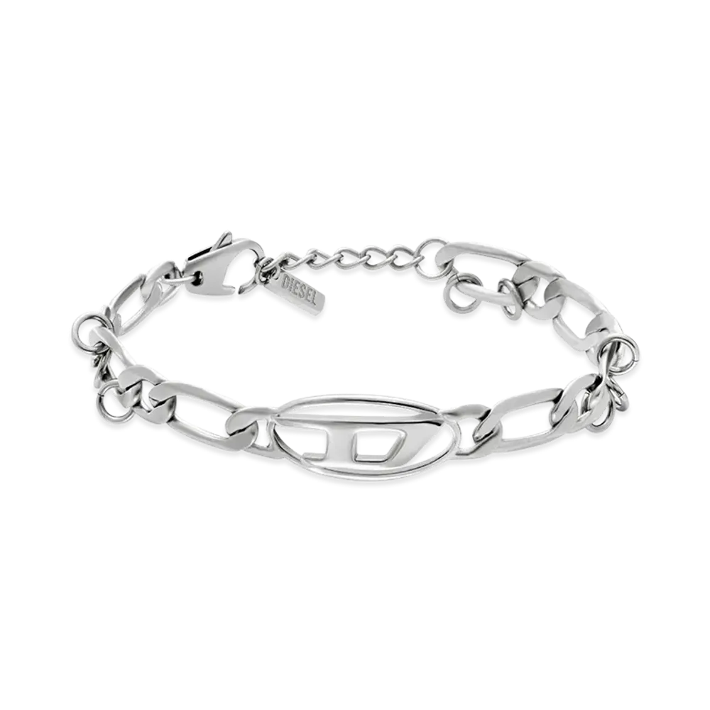 Diesel Dx1599040 Stainless Steel And Brass Chain Bracelet "Silver"