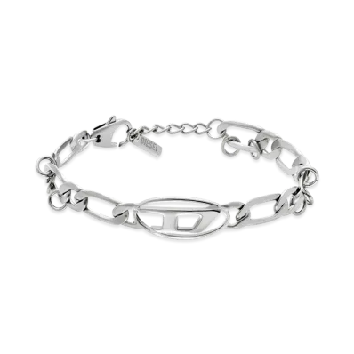 Diesel Dx1599040 Stainless Steel And Brass Chain Bracelet "Silver"