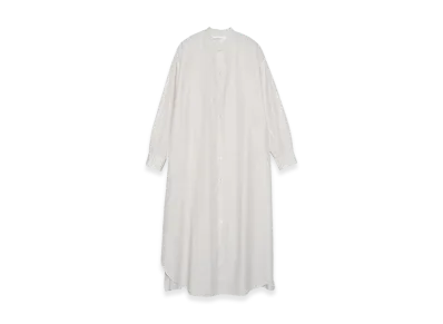 Graphpaper minus Botanical Dyed Broad Oversized Band Collar Dress "Light Gray"