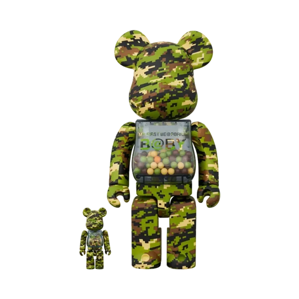 MEDICOM TOY "BEARBRICK" MY FIRST BABY DIGITAL CAMO Ver. 100% & 400%