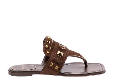 Valentino Garavani Women's Plaster Caster Slides "Brown"