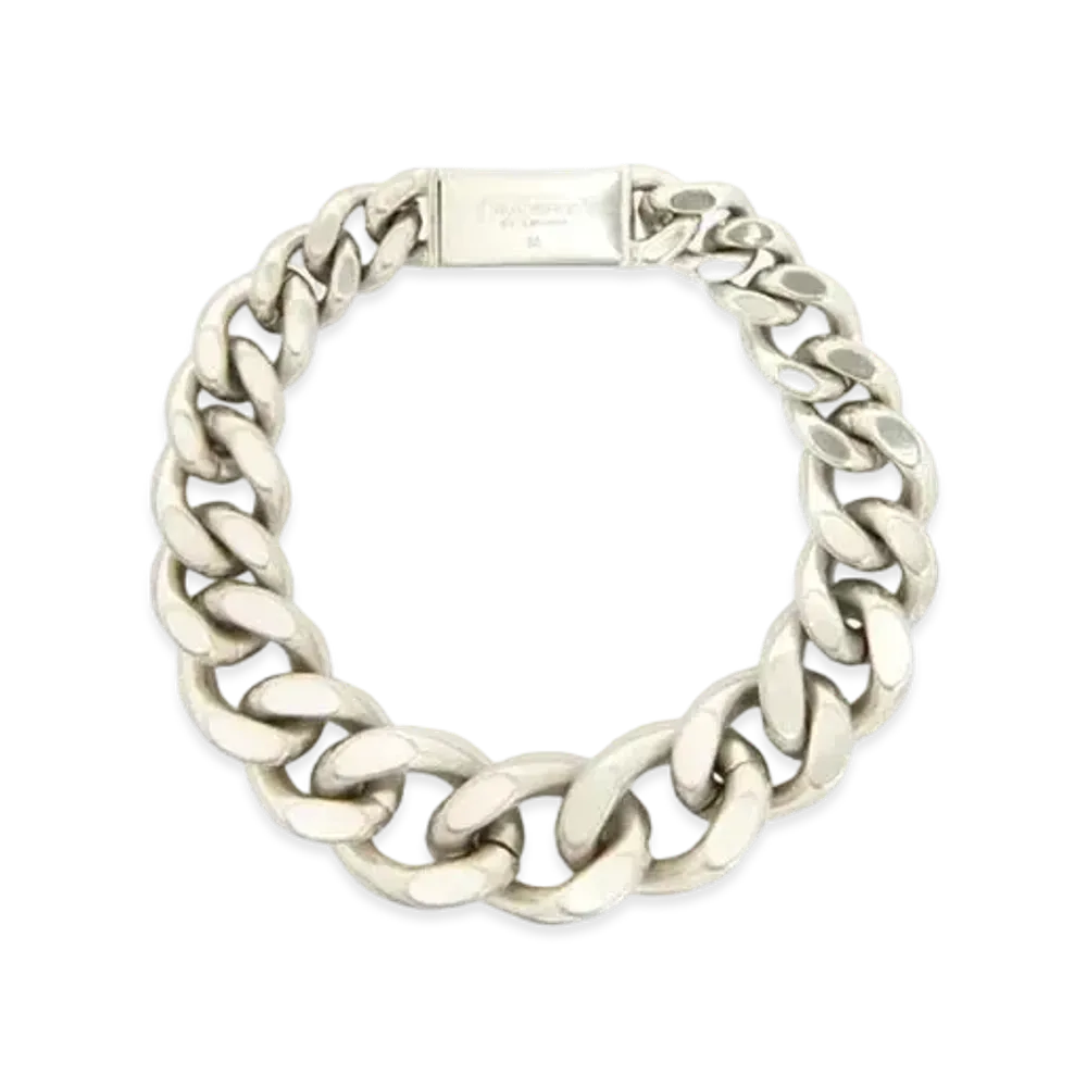 Jil Sander Bracelet Handcrafted Brass With Chain Design "Silver"