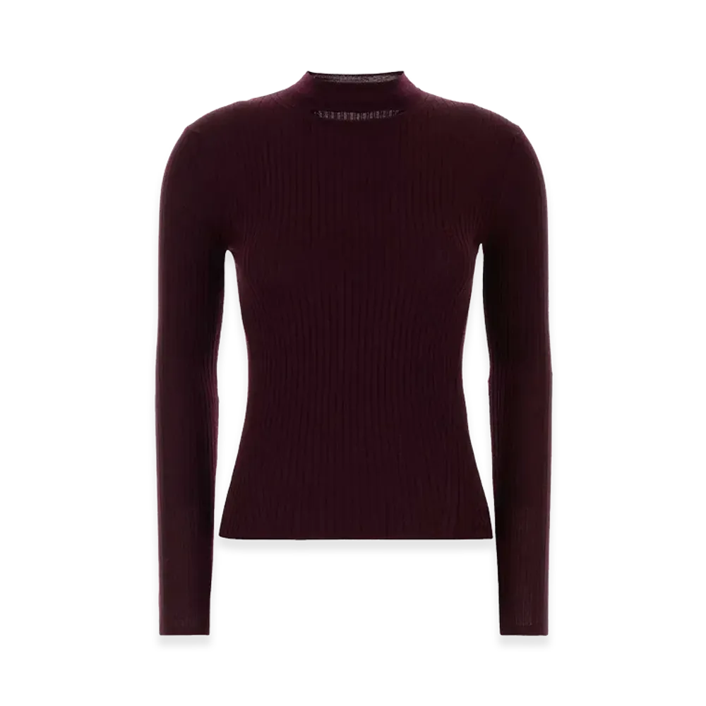 Jil Sander Women's Wool Blend Sweater "Burgundy"