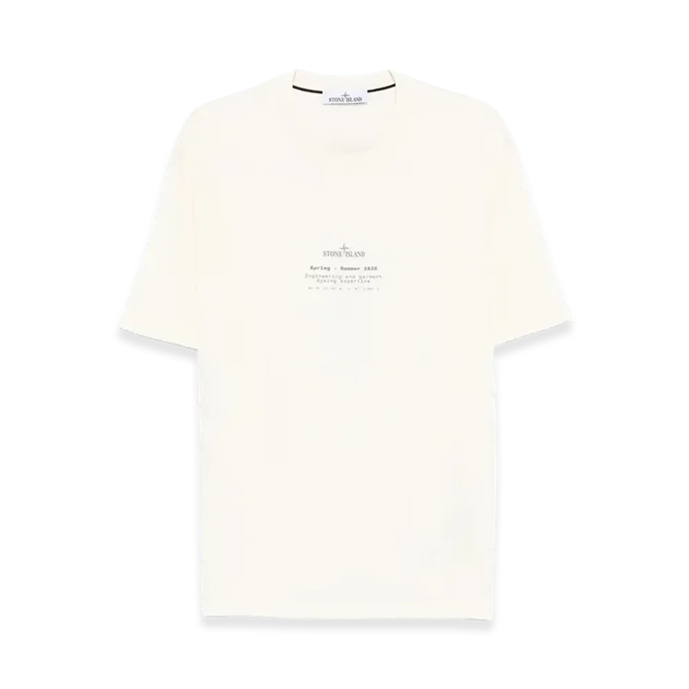 Stone Island Regular Fit Stone Print Cotton Jersey T-Shirt "White"