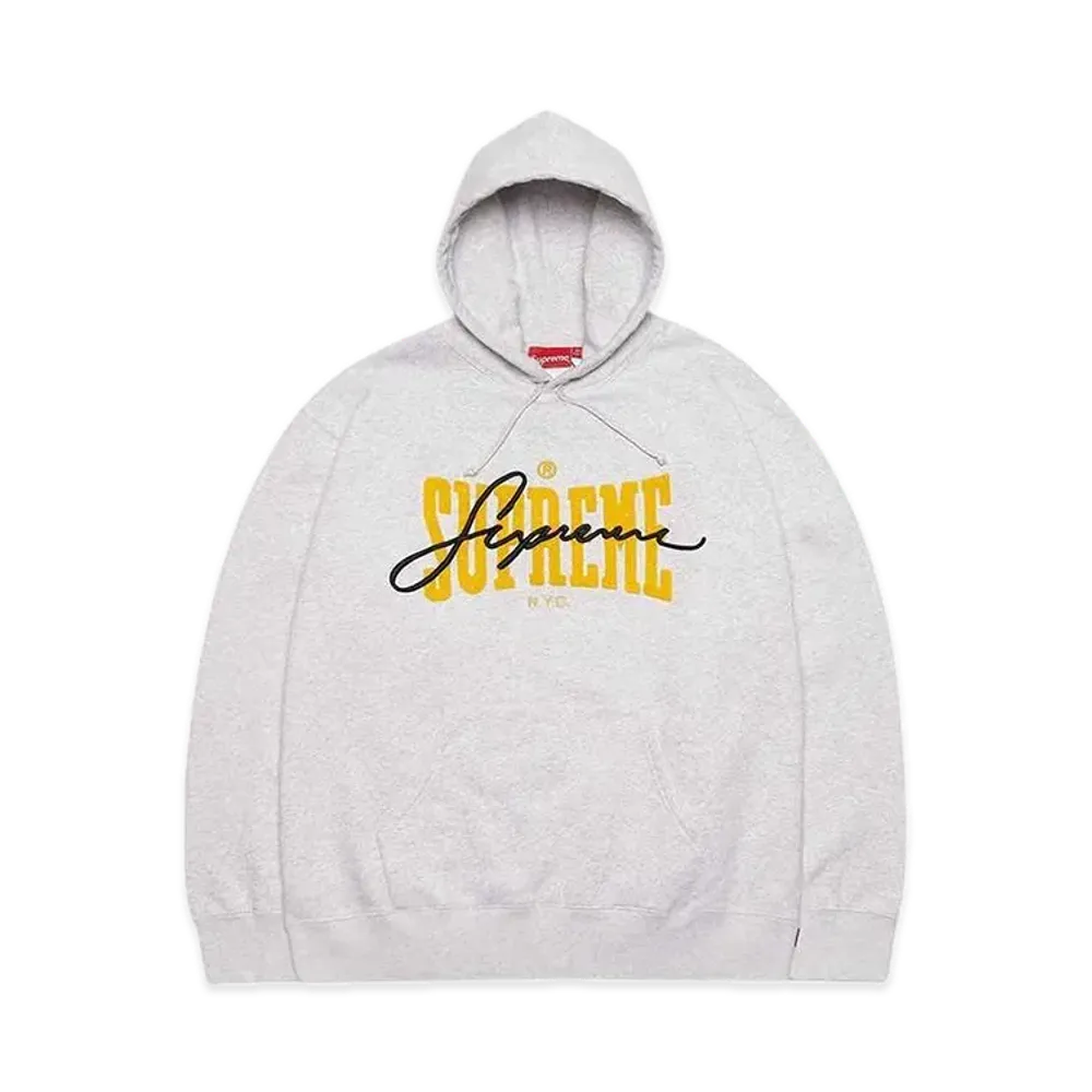 Supreme Embroidered Chenille Hooded Sweatshirt "Ash Grey"