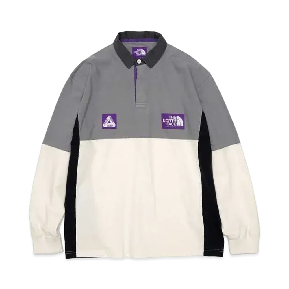 PALACE THE NORTH FACE PURPLE LABEL High Bulky Rugby Shirt "Grey"