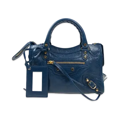 BALENCIAGA Handbag Lambskin "Blue"