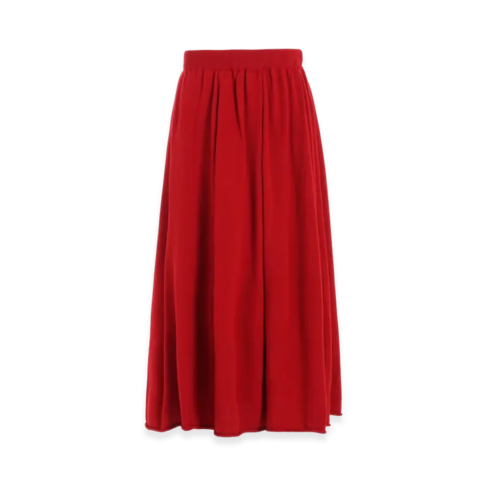 Y's Wool Knit Skirt "Red"