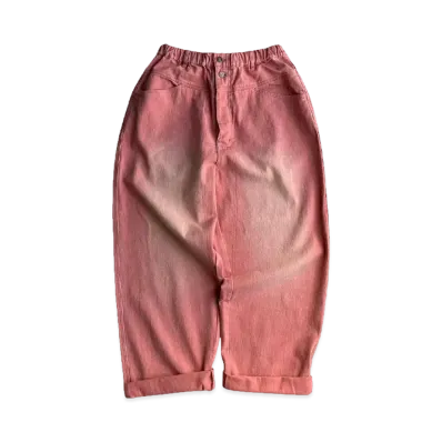 BALLSY.BROTHERS Vintage processing wide work pants "Pink"