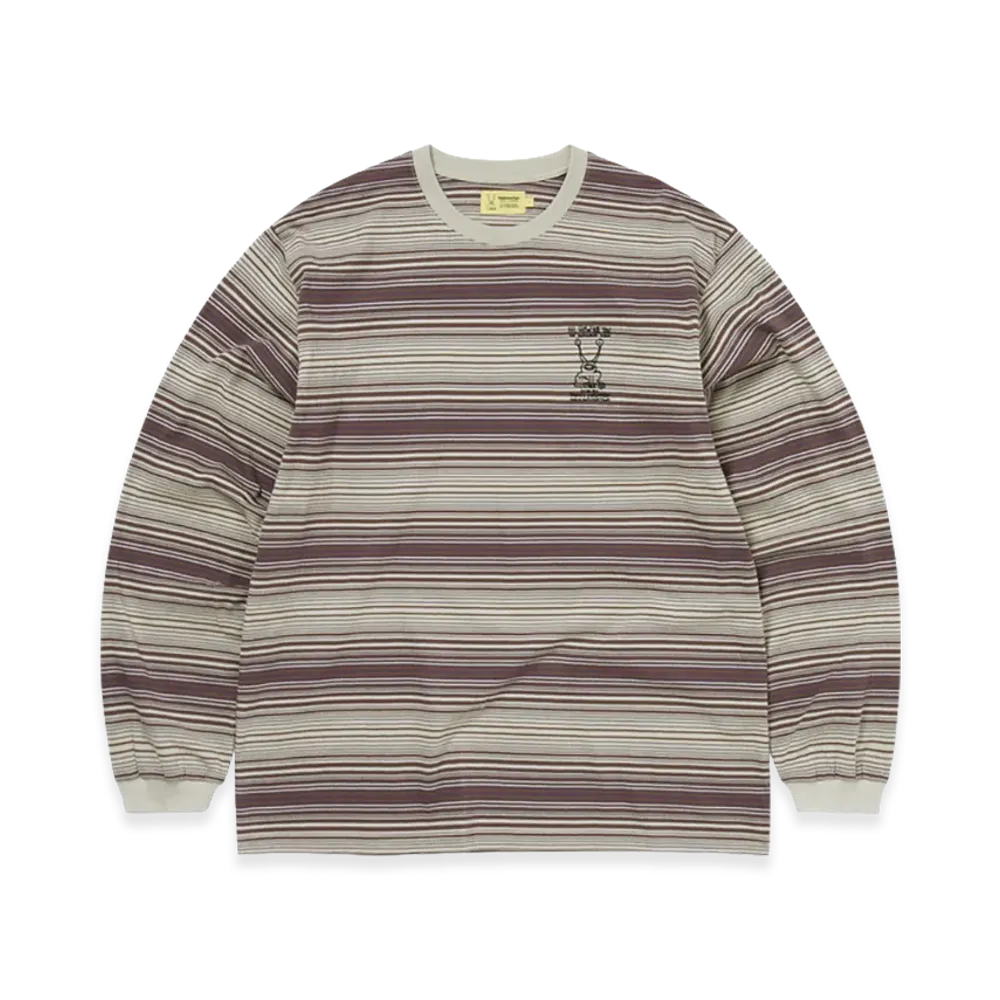 thisisneverthat TNT Daniel Johnston Frog Striped L/S Tee "Khaki"