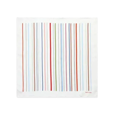 Paul Smith Pencil Stripe Pocket Square "White"