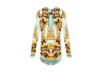 FENDI x Versace Fendace Gold Baroque Mini Dress "Blue"