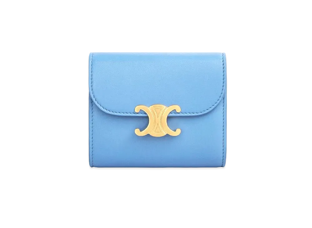 CELINE Small Triomphe Wallet in Shiny Smooth Lambskin "Adjoul"