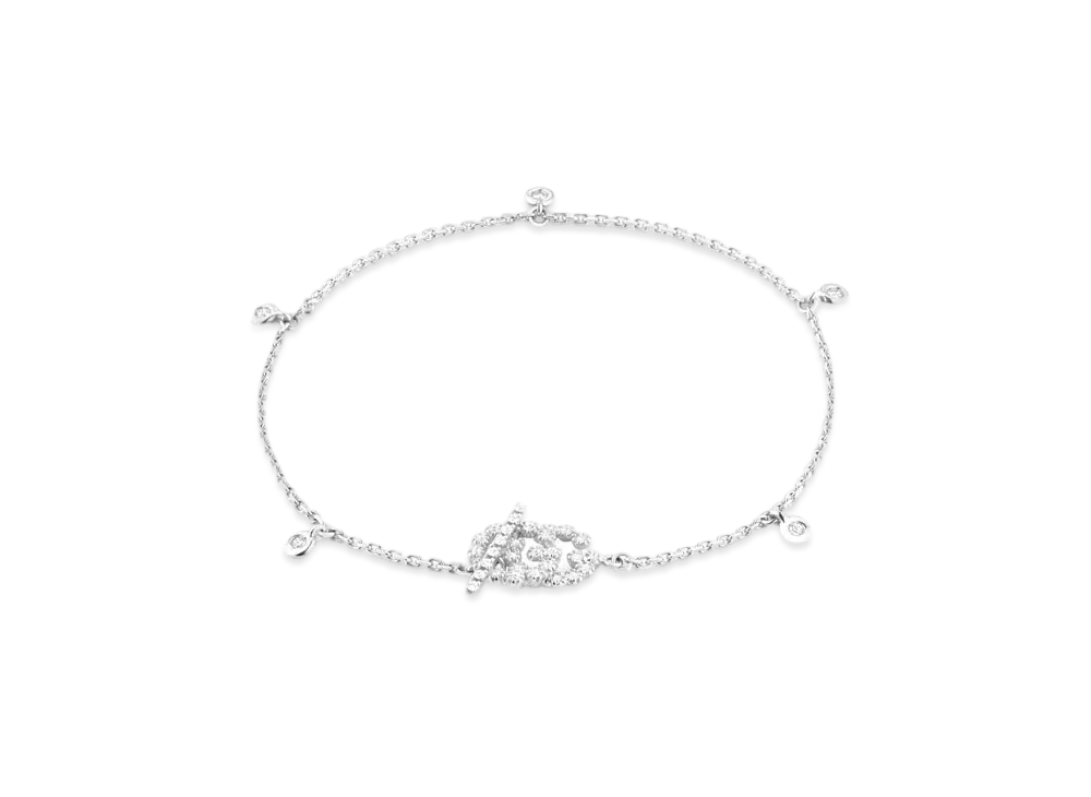 GUCCI GG Running 18K Bracelet With Diamonds