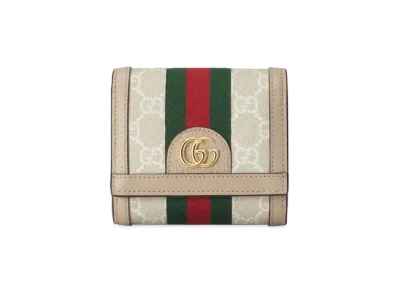 GUCCI Ophidia GG Card Case Wallet Supreme Canvas "Beige/White"
