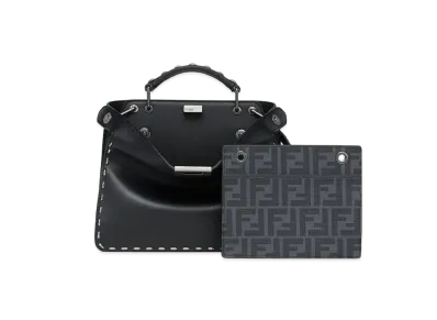 FENDI Peekaboo I See U Small Leather Bag "Black"