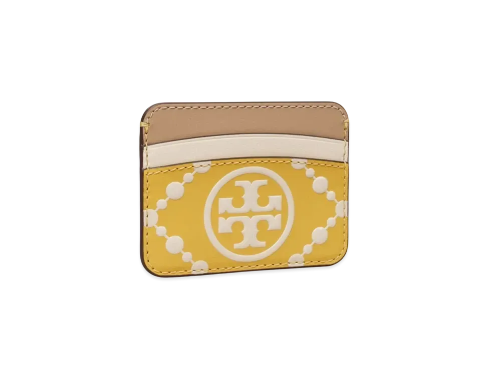 TORY BURCH T Monogram Emboss card case "Golden Sunset/New Cream"
