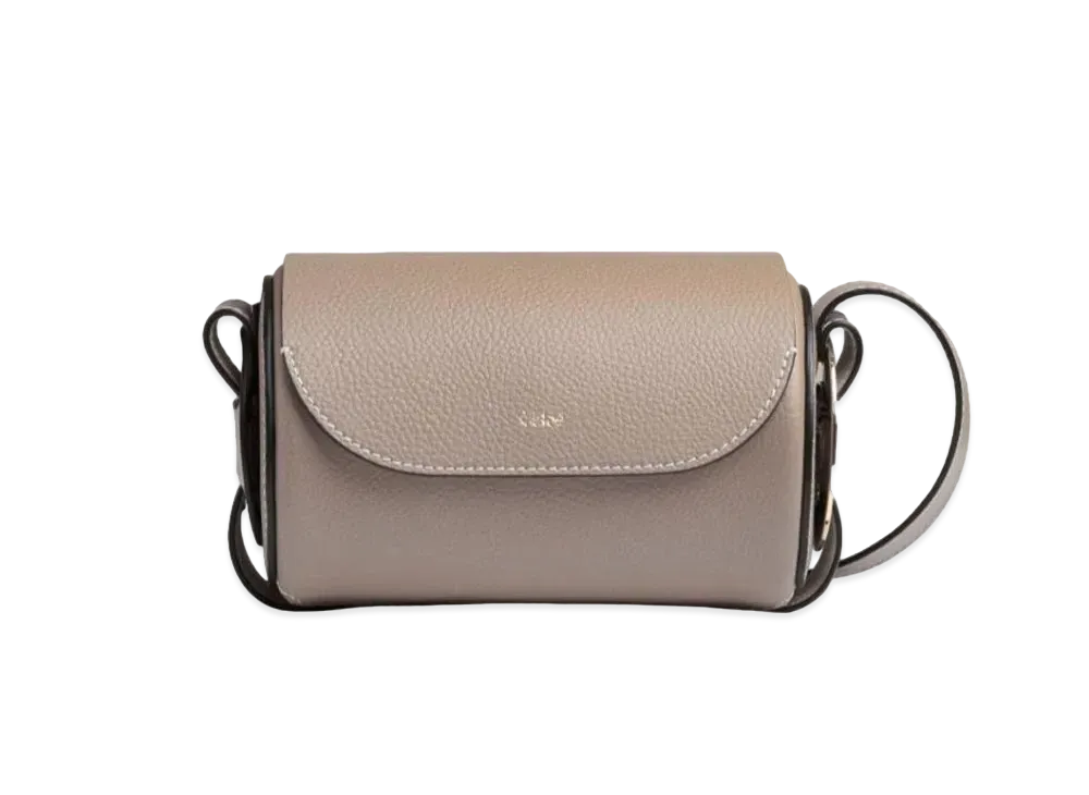 Chloe Darryl Mini Bag In Grained & Smooth Calfskin "Grey"