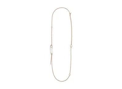 Hermes Chaine D'ancre Punk Long Necklace GM "Pink Gold/1 Diamond"