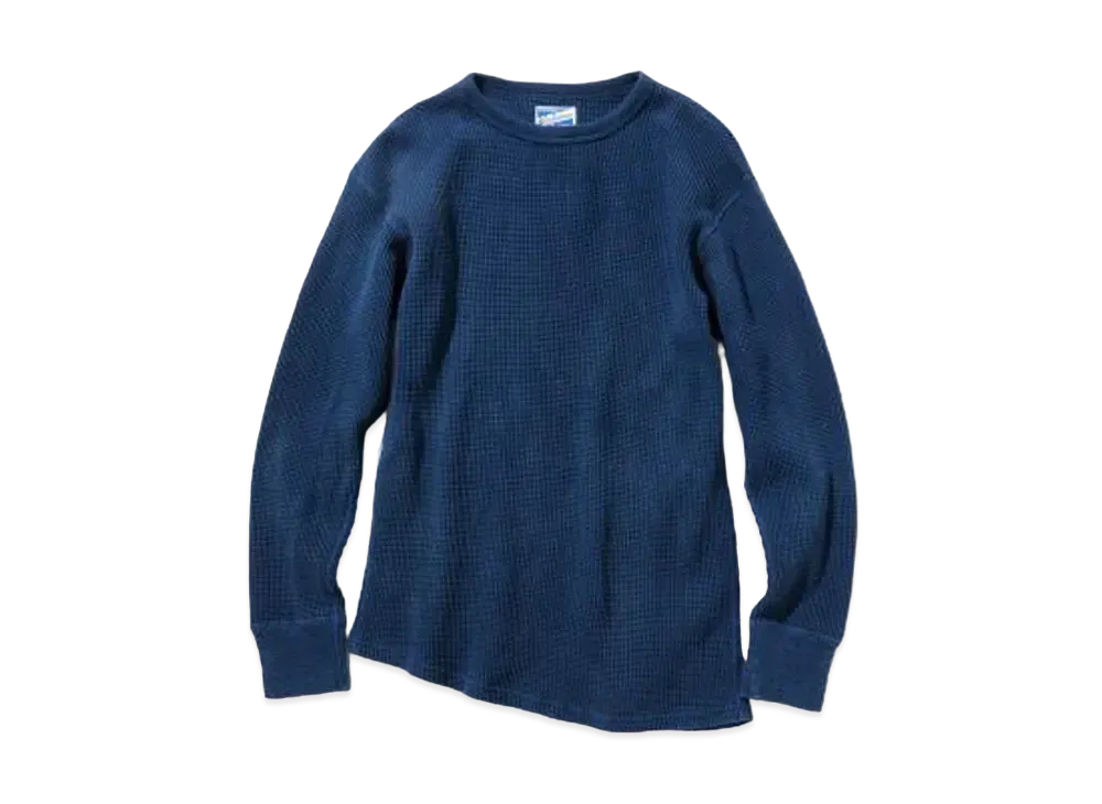 THE REAL McCOY'S TUBE KNIT THERMAL L/S (HAND DYED INDIGO) "Indigo"