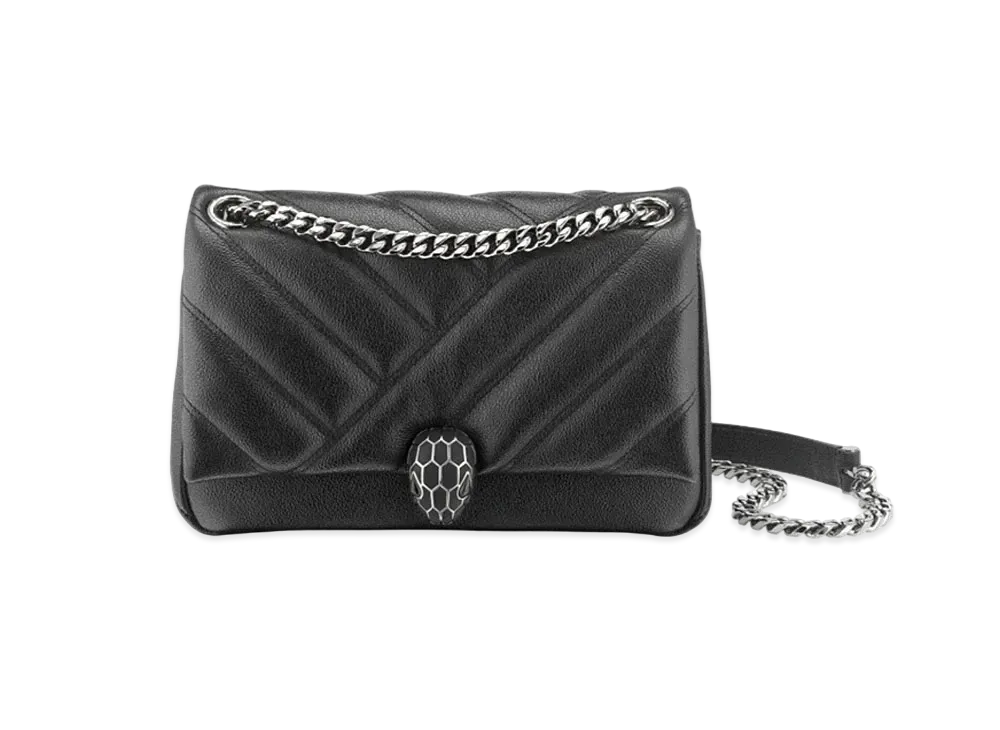 BVLGARI Serpenti Cabochon Shoulder Bag "Black"