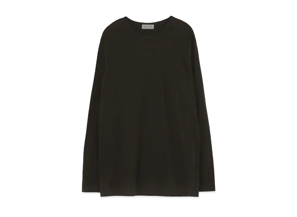 Yohji Yamamoto Pour Homme 30/-ULTIMA PLAIN STITCH NEW ROUND NECK LONG SLEEVES "Charcoal"