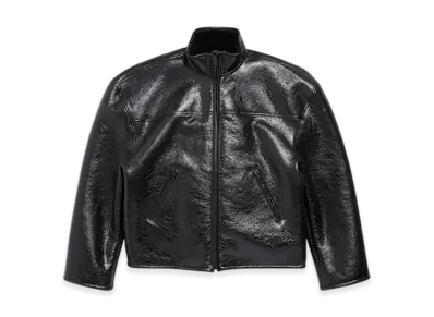 BALENCIAGA Shearling Zip-up Jacket "Black"