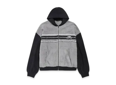 BALENCIAGA Fluffy Zip-Up Hoodie "Grey/Black"