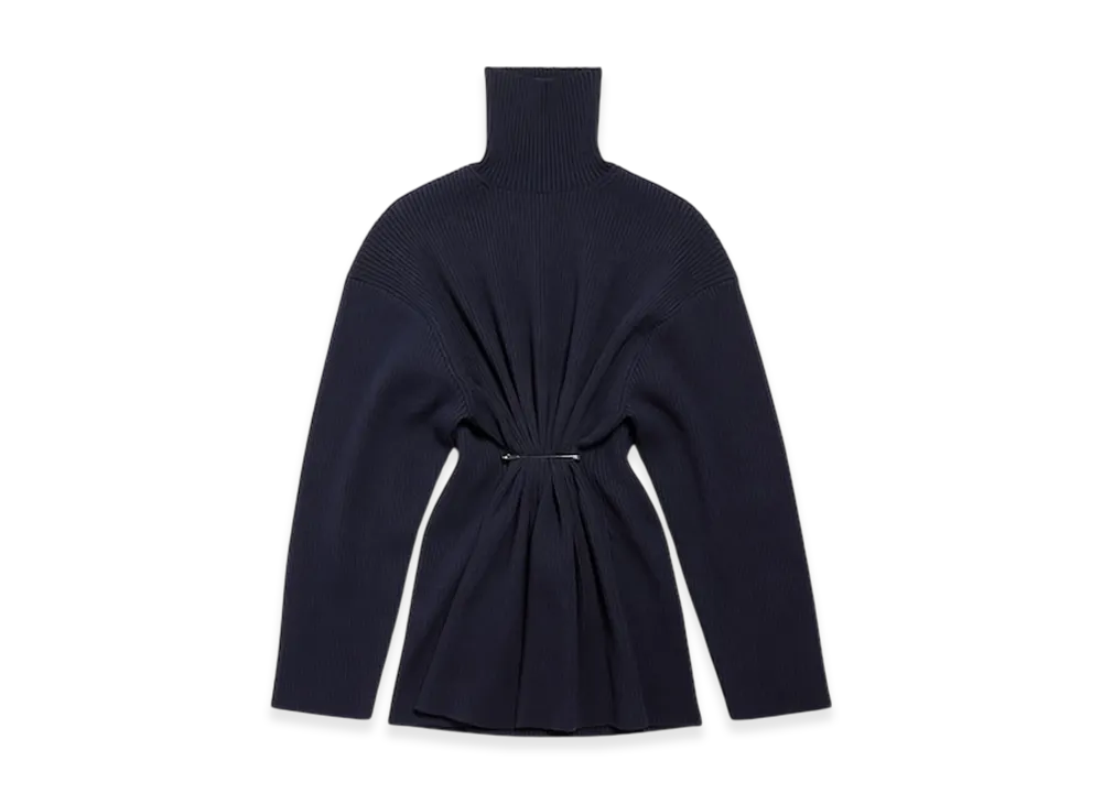 BALENCIAGA Women's Pinched Mini Dress "Navy"
