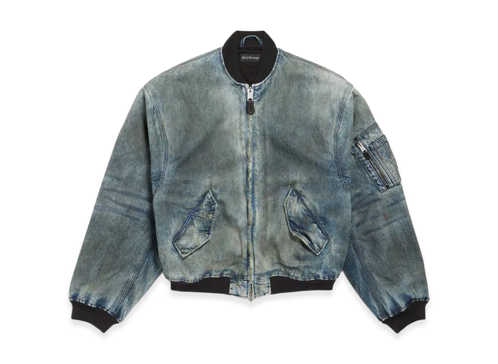 BALENCIAGA Standard Bomber Jacket "Grey/Light Blue"