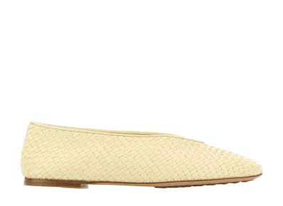 Bottega Veneta Women's Leather Rosa Ballerinas "Pastel Yellow"
