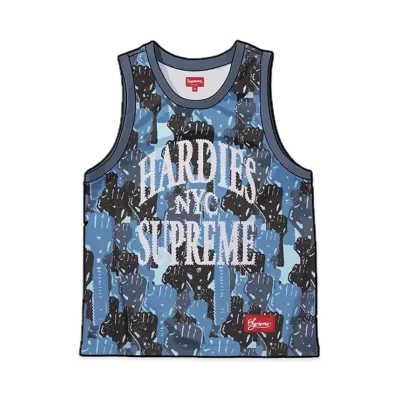 Supreme x Hardies Camo Basketball Jersey "Blue"