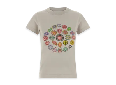 BALENCIAGA Women's Logo Print T-Shirt "Gray"