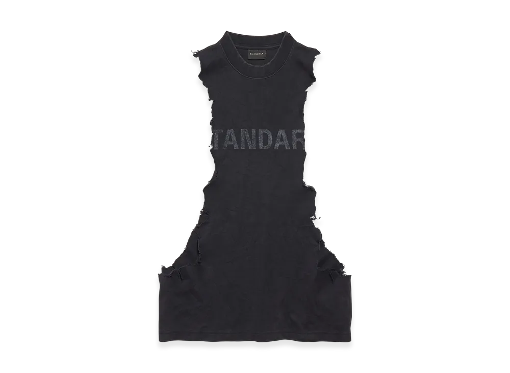 BALENCIAGA Standard Ripped Tank Top "Faded Black"