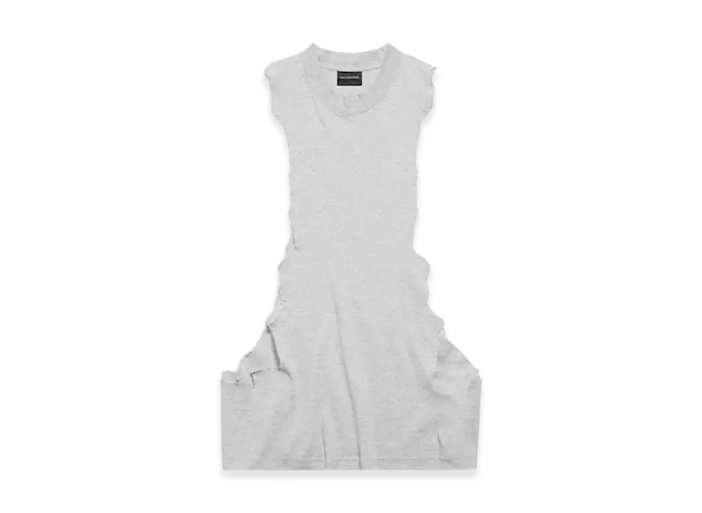 BALENCIAGA Ripped Tank Top "Light Heather Grey"